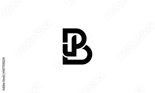 BJ initial letters, monogram logo