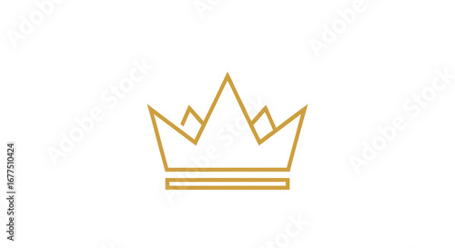 Elegant golden crown emblem symbolizing leadership success achievement and royal prestige