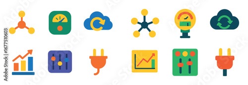 Colorful Energy Icons Grid