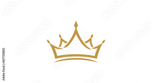 Elegant golden crown emblem symbolizing royalty success leadership prestige power and achievement