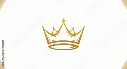 Elegant golden crown symbol of royalty power success and luxury for branding and design