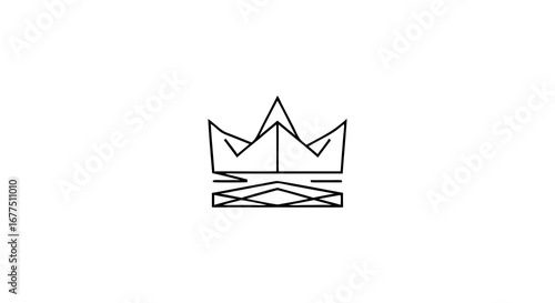 Modern geometric crown symbol representing royalty leadership and prestige