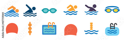 Colorful Swimming Icons