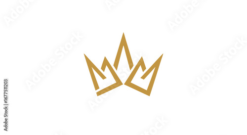 Elegant gold crown emblem symbolizing leadership, success, and royal prestige