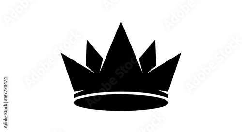 Bold black crown symbol representing royalty, power, and leadership, perfect for branding and design