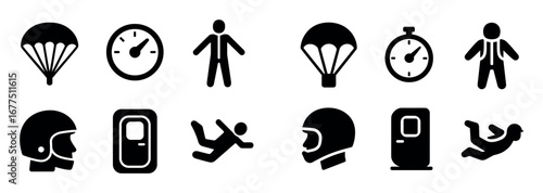 Skydiving Icons Grid