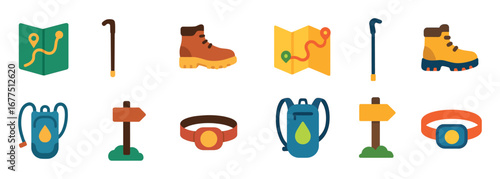 Hiking Gear Icons