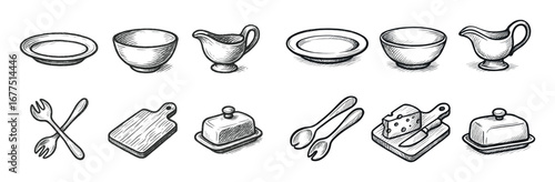 Hand-Drawn Kitchen Icons