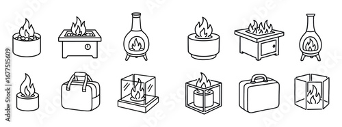 Portable Fireplace Icons