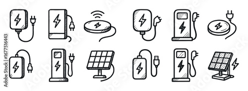Electric Charging Icons