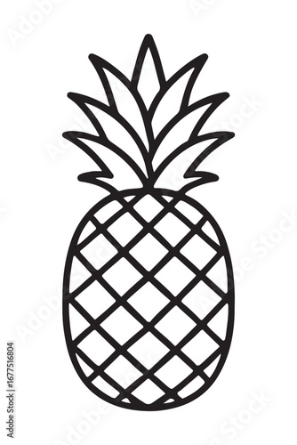 pineapple outline vector icon with a white background