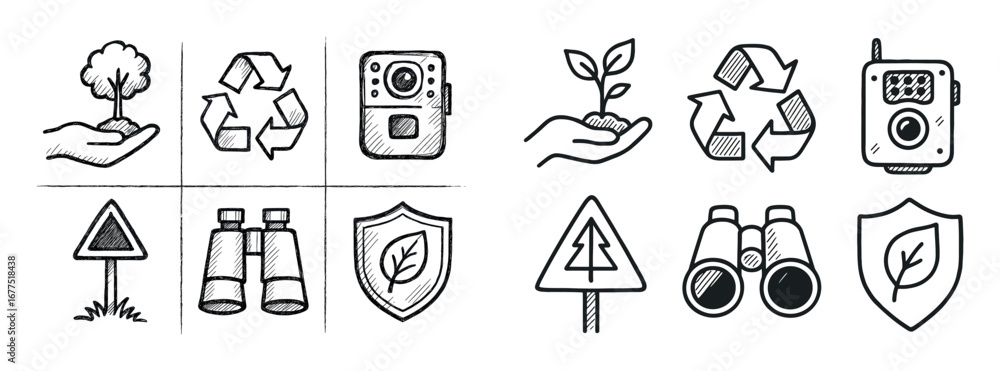 Fototapeta premium Nature Conservation Icons