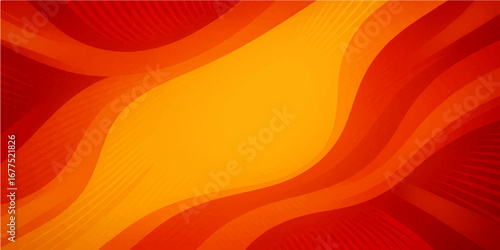 Vibrant abstract waves of orange, red, and yellow light create a fiery, swirling pattern of flowing energy