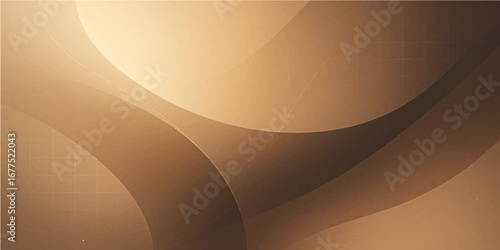 Artistic golden and orange gradient waves on an abstract brown textured background create a luminous sun-like pattern