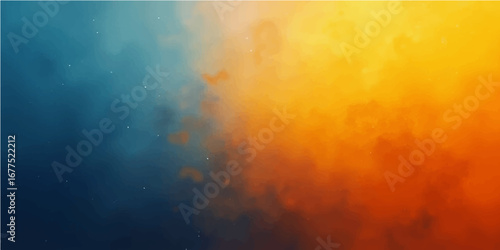 Abstract and colorful, this grunge background with stripes looks like a stormy sky filled with an explosion of light and fiery orange clouds