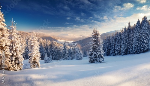 Wallpaper Mural snowy landscape with festive greeting Torontodigital.ca