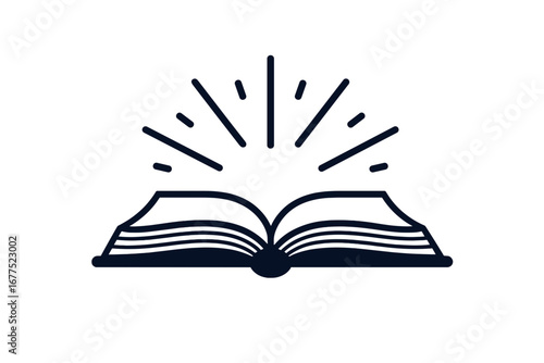 Open book with wisdom and mystery, symbol of knowledge and destiny, textbook on wooden table
