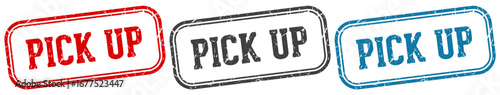 pick up stamp. pick up rectangular stamp set isolated on white background