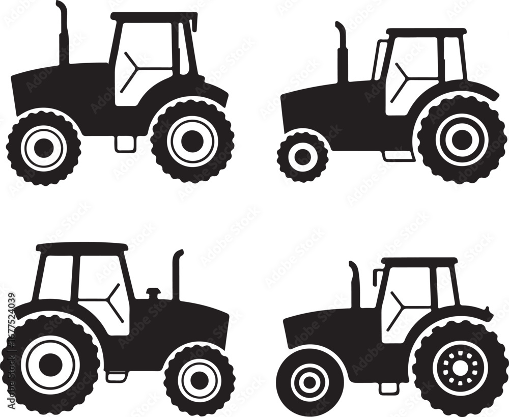 Fototapeta premium Tractor isolated on white background farming vehicle illustration