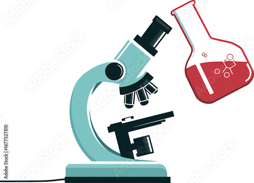 microscope and test tube