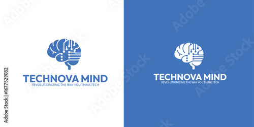 A dynamic logo of a brain connected to technology, representing revolutionary thinking and innovation.