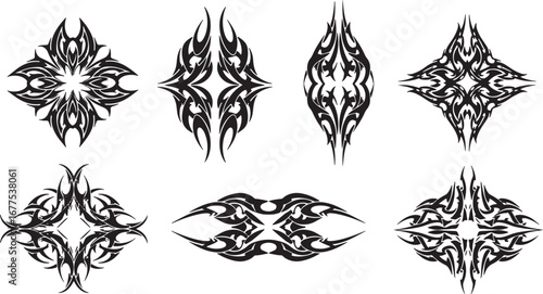 Tribal Tattoo Designs Eight Unique Flame and Geometric Patterns
