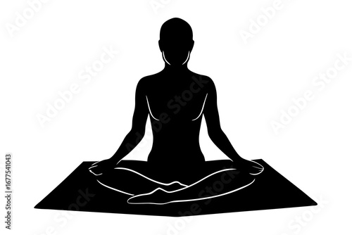 silhouette of yoga woman