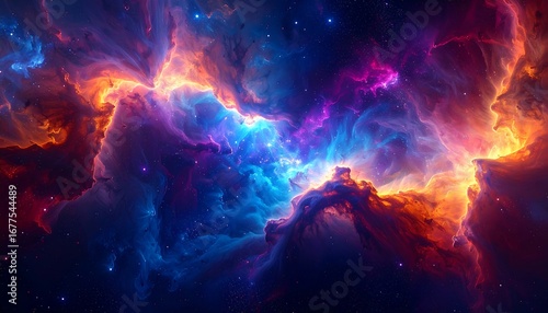 Wallpaper Mural Colorful cosmic nebula (1) Torontodigital.ca