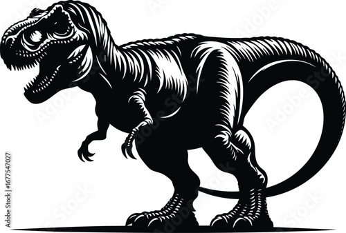 Historical T-rex animal vector illustration isolated on white background