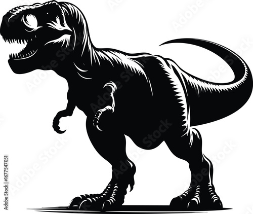 Historical T-rex animal vector illustration isolated on white background