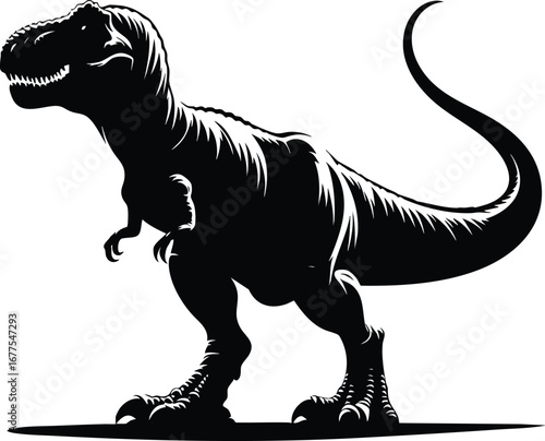 Historical T-rex animal vector illustration isolated on white background