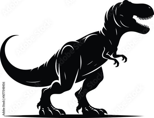 Historical T-rex animal vector illustration isolated on white background