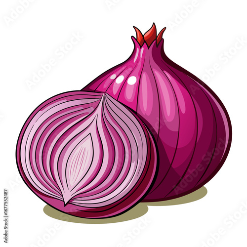 red onion isolated on white