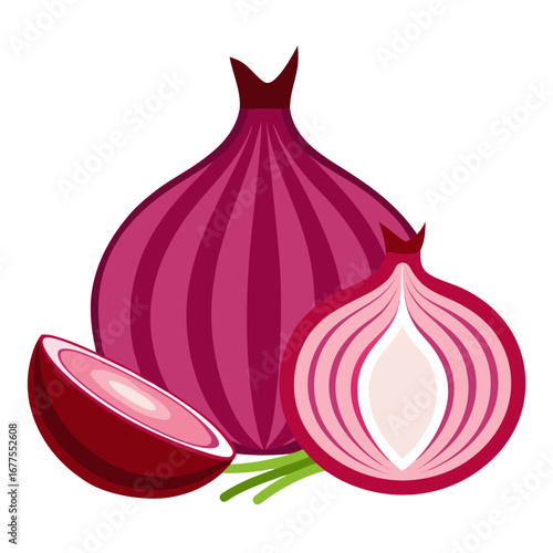 red onion isolated on white