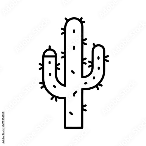 Cactus Vector Line Art Desert Plant Icon