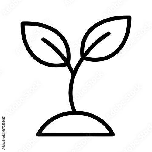 Sprout Icon A Simple Graphic of New Growth and Development