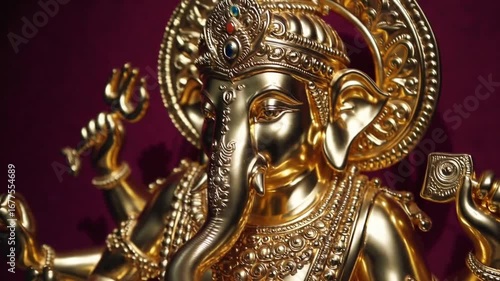 Wallpaper Mural religious statue or of the Hindu deity Lord Ganesh, the god of beginnings, crafted in gold Torontodigital.ca