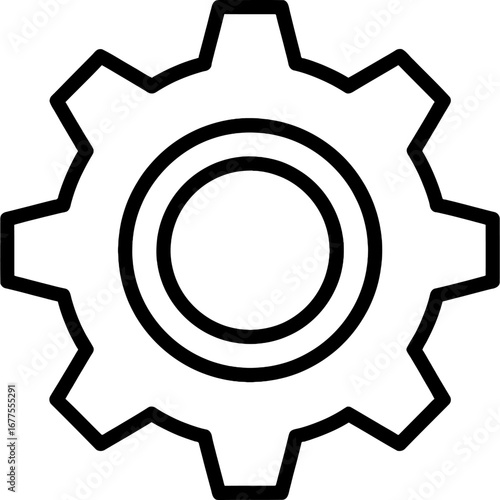 Gear Icon Simple Graphic Representation of a Mechanical Cog