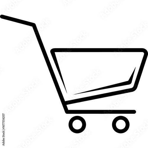 Shopping Cart Icon Streamlined Symbol for Online Retail and Commerce
