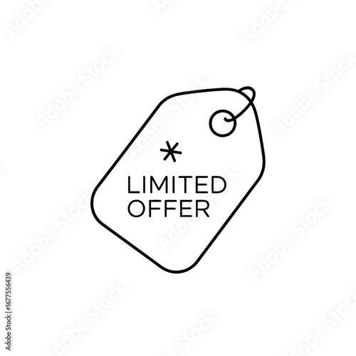 Limited Time Offer Tag Icon Simple Line Art Design