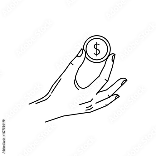 Hand Holding a Dollar Coin Symbol of Finance and Investment