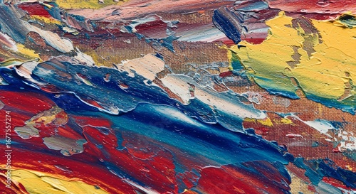 Abstract Painting Background Texture , Vibrant Acrylic and Brush Strokes Artistic Design