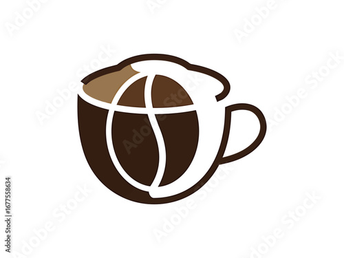 Coffee Cup & Bean Logo Design
