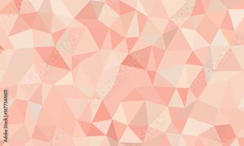 Abstract Geometric Low Poly Pattern of Coral and Peach Hues With Subtle Cream Highlights Seamless Background Design