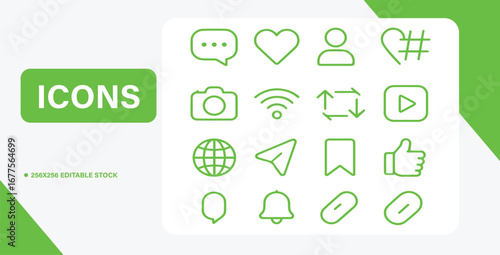 vector set of green eco icons