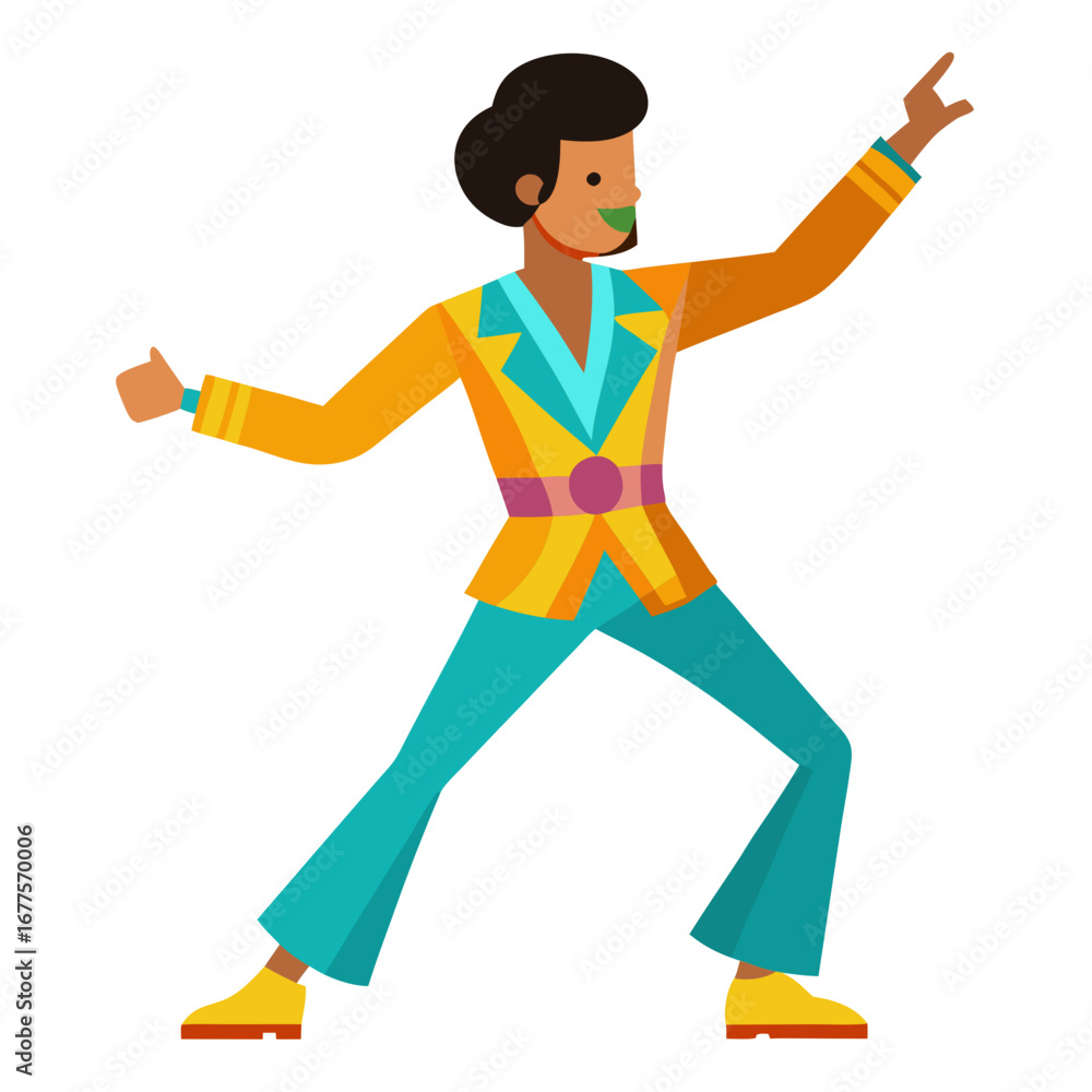 Fototapeta premium A man icon in a retro disco outfit, 