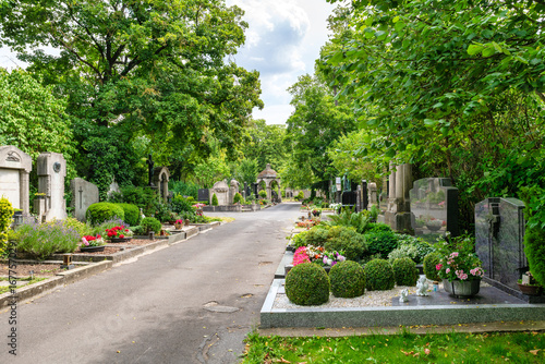  Hauptweg auf dem Friedhof in Würzburg