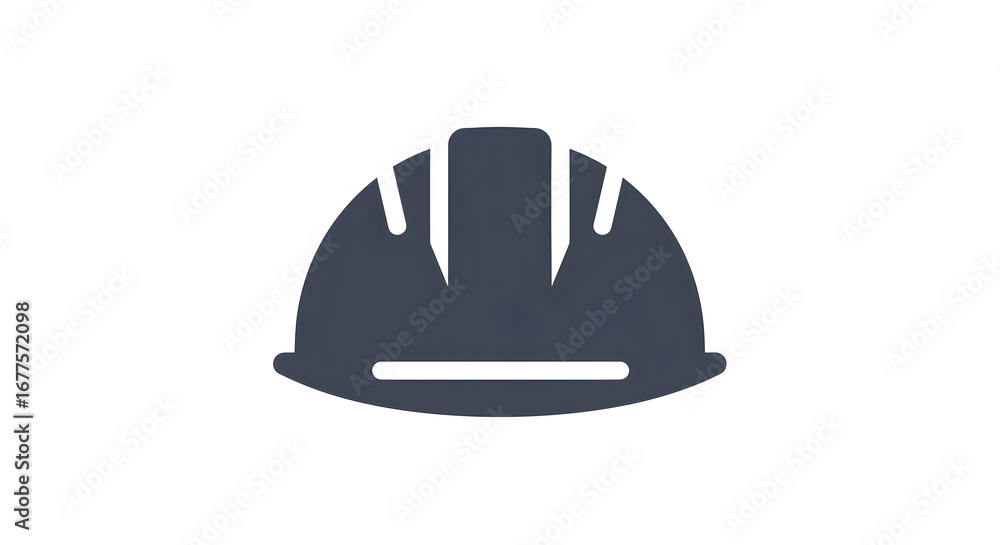 Fototapeta premium Dark Blue Hard Hat Isolated on White Background