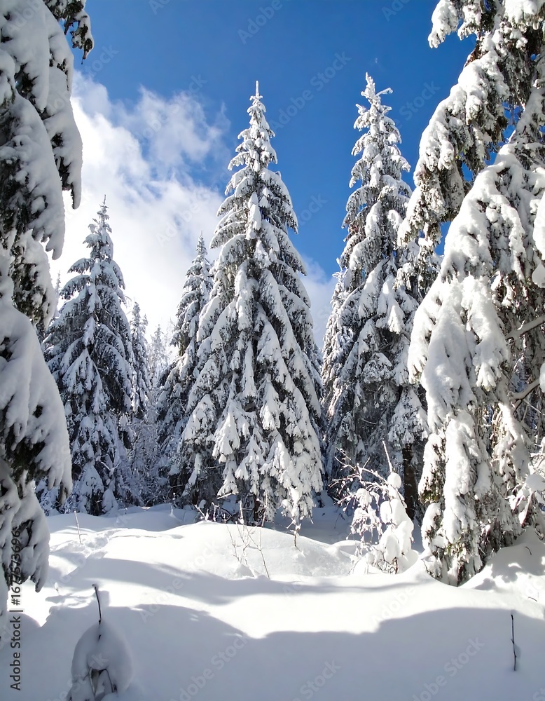 custom made wallpaper toronto digitalSnowy Mountain Forest Scene (2)