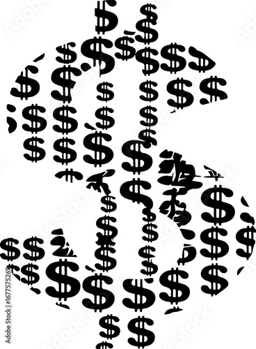 Dollar Sign Composite Repeating Currency Symbol Composition